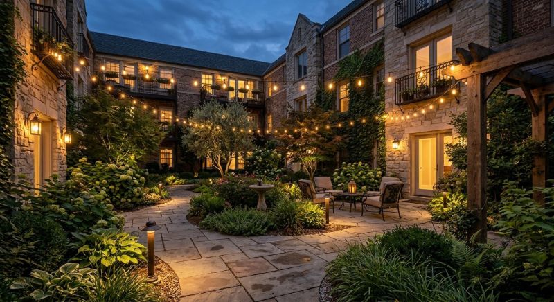 Courtyard Light Installation in Kansas City, KS